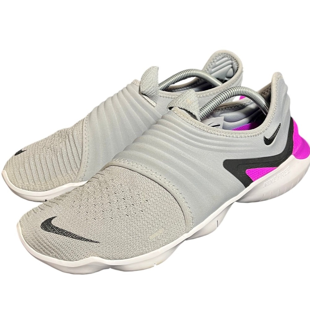 NIKE US10.5 27cm Free Run Flyknit 3.0 Gray/Black/Purple AQ5707-009 FREE RN 13